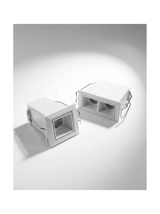 VK Lighting Spot Încastrat Metalic Paralelogram cu LED Încorporat și Lumină Alb Cald Alb 7.5x4.9cm
