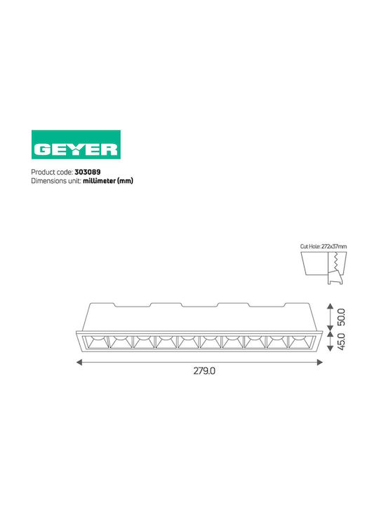 Geyer Metallisch Einbau Spot mit integriertem LED und Warmweißes Licht Weiß 1Stück