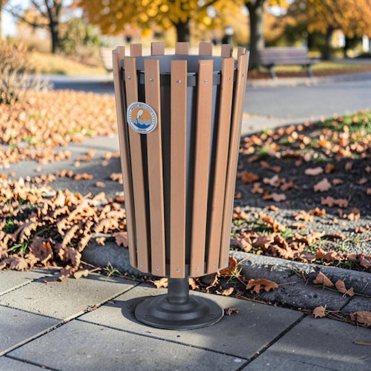 Wooden Waste Bin 45lt Grey