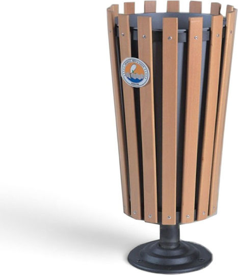 Wooden Waste Bin 45lt Grey