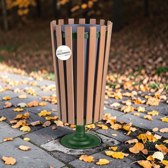 Wooden Waste Bin 45lt Green