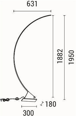 Eurolamp Luna Lampa de podea LED Î630xL195cm. cu Lumină Alb Cald 4500lm Negru