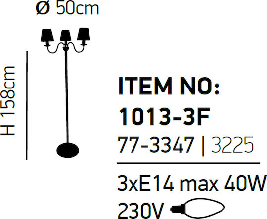 Home Lighting Dune Vintage Floor Lamp H158xL50cm with E14 Lamp Bulb Base Matte White