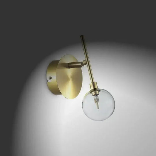 Ideal Lux MARACAS AP1 Μονό Σποτ με Ντουί G4 σε Χρυσό Χρώμα