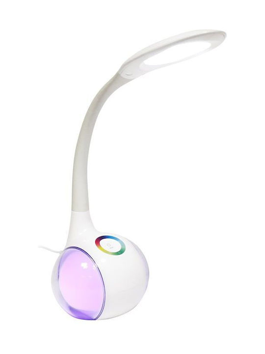 Platinet LED Office Lamp with Flexible Arm in White Color