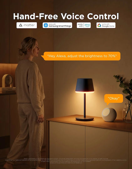 Govee Table Lamp LED with White Shade and Black Base