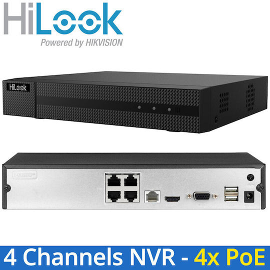 Hikvision NVR-104MH-D/4P(D) NVR 4 Канала с Анализ Full HD+