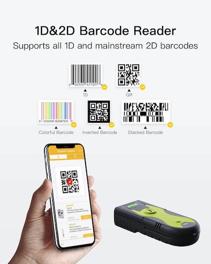 Inateck Handheld Scanner Wireless with 1D Barcode Reading Capability