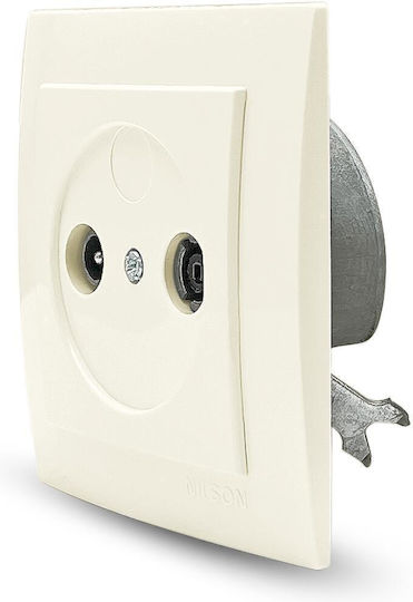 Nilson TV- und Radiobuchse Terminal in Beige Farbe 24121031