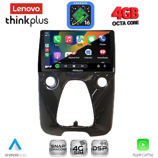 Lenovo Sistem Audio Auto Pentru Toyota Aygo 2014-2022 Cu A/C Bluetooth USB Wi-Fi GPS Apple CarPlay Android Auto Cu Ecran Tactil 10"