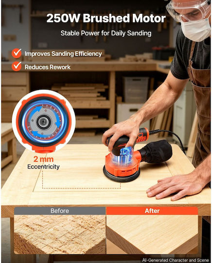 Vevor YSGDSGJSDKD50LY87001V2 Eccentric Sander 127mm Electric 250W with Speed Setting