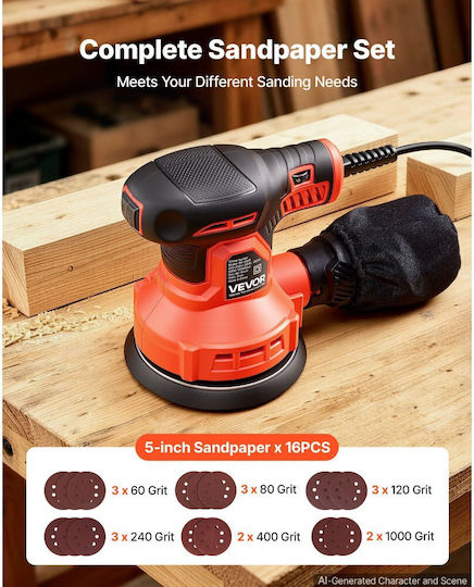 Vevor YSGDSGJSDKD50LY87001V2 Eccentric Sander 127mm Electric 250W with Speed Setting