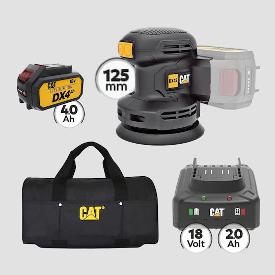 CAT DX42B Eccentric Sander 125mm Battery 18V 1x4Ah with Speed Setting