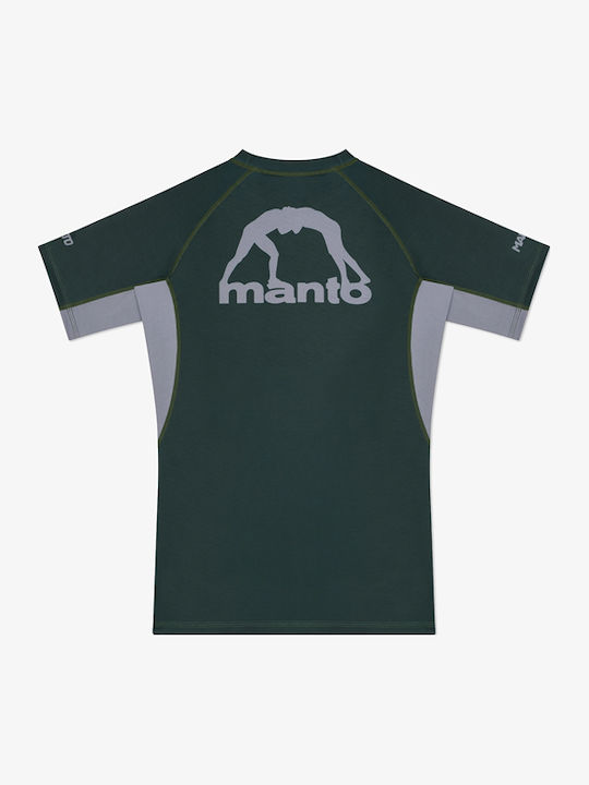 Manto Men's Short Sleeve Shirt MN-R971-GR for Jiu-Jitsu Green