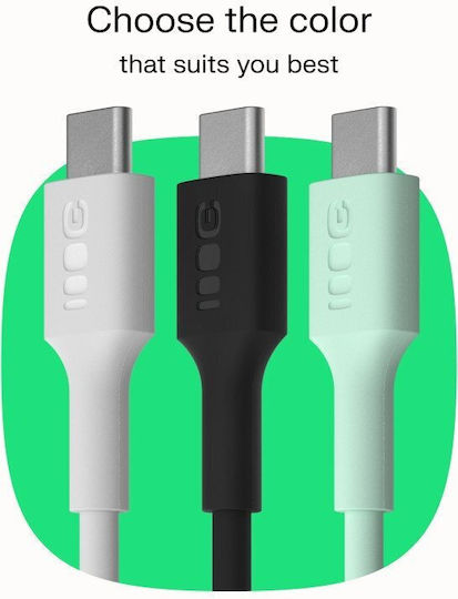 Green Cell USB-C мъжки - USB-C 100W PD Бял 0.3m KABGC100PF30SW