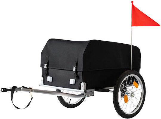 Relaxdays Remorcă pentru bicicletă pliabilă 59x124x69 cm capacitate 120 l neagră argintie