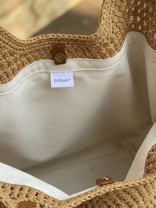 Geantă De Plajă Din Material Textil Cu Portofel Bej