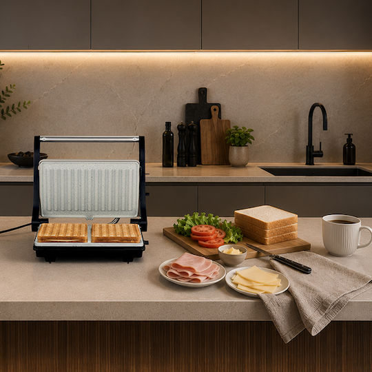 Life Сандвич мейкър Грил 1000W Сив
