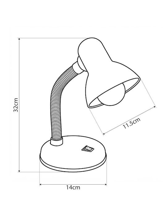 GloboStar Student Office Lamp for E27 Bulb Base in Green Colour