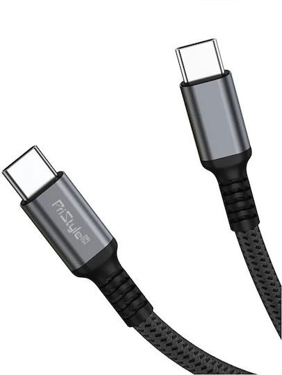 Cablu Braided USB-C tată - USB-C Negru 1m
