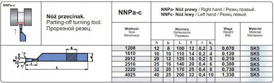 Pafana Nnpc 2516 Sk5 Lathe Bit Iso 7 L