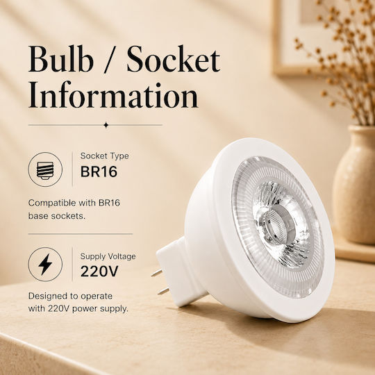 Lightplanet Bec Bec LED 5W și Formă MR16 Alb Cald