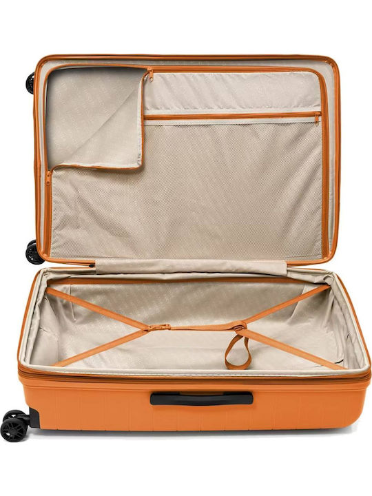 Puccini Seoul Μεγάλη Βαλίτσα Ταξιδίου Σκληρή Orange Ύψους 78εκ.