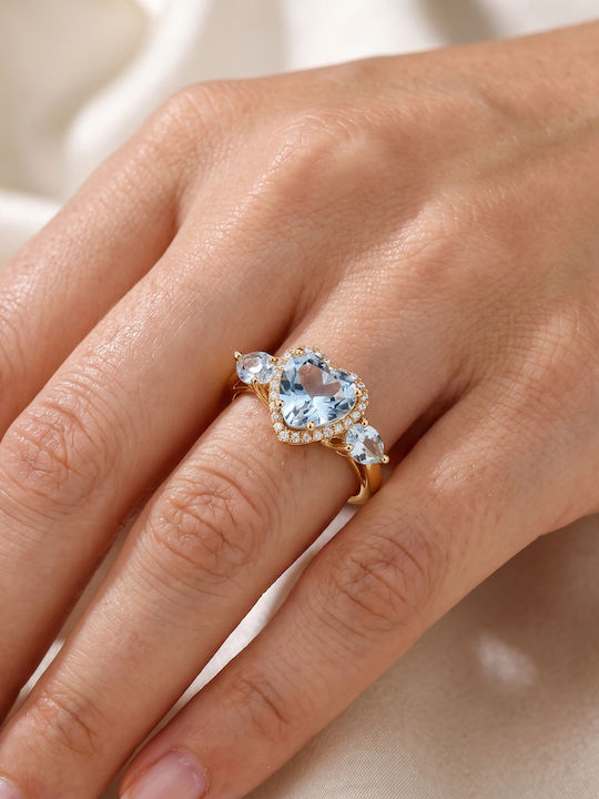 Diamond Group Women's Ring with Diamond from 18K Gold