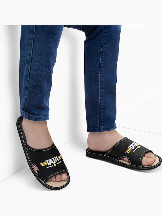 Damen Hausschuhe Leder Schwarze