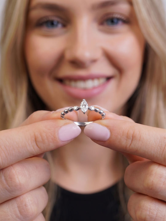 Diamond Group Einzelner Stein aus Weißgold 18K mit Diamant