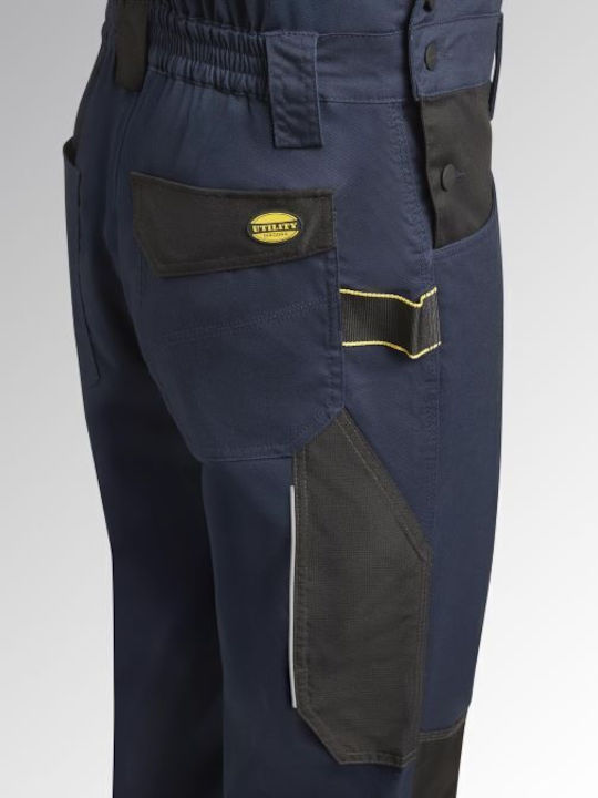 Utility Diadora Работен гащеризон с тиранти Син Poly 2.0 Twill Stretch 64% Polyester 33% Cotton 3% Elastane 250 G/m² 183062