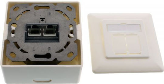 InLine Einzeln Außen-Netzwerksteckdose RJ45 Cat6a Weiß Farbe 76842S