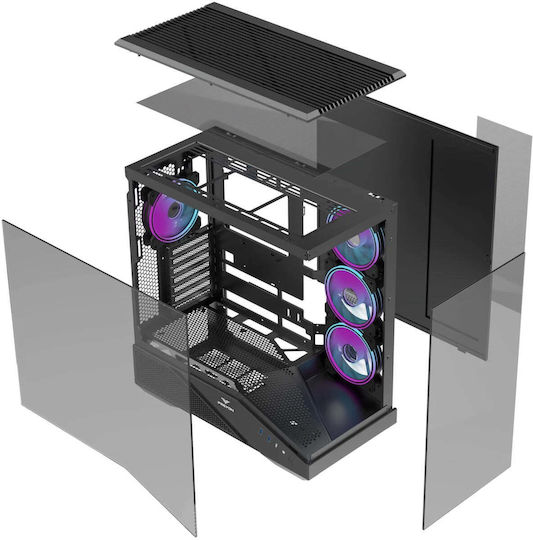 Preyon Nest Seaview Computergehäuse mit Seitenfenster Schwarz