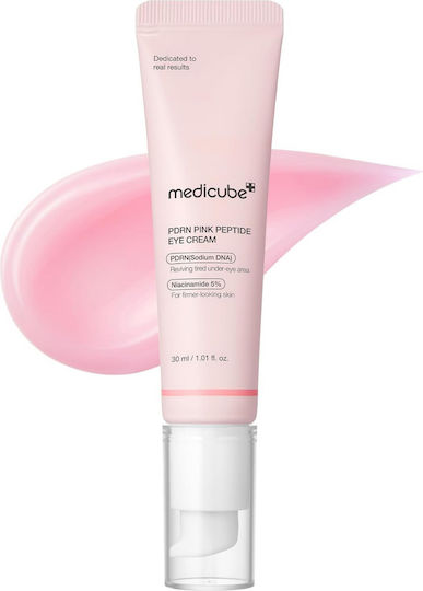 Medicube PDRN Pink Peptide Околоочен Крем за Тъмни Кръгове Торбички Хидратация Блясък Против Стареене и Стягане на Кожата 30ml