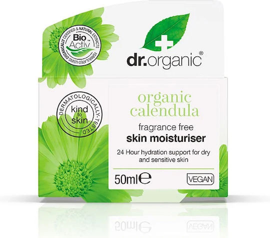Dr.Organic Organic Calendula Skin Moisturiser 24ωρη Ενυδατική Κρέμα Προσώπου Ημέρας με Aloe Vera 50ml