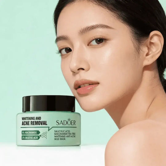 Sadoer Tea Tree Whitening Cremă Hidratantă de Față pentru Îndepărtarea Acneei și Imperfecțiunilor cu Niacinamidă 50gr