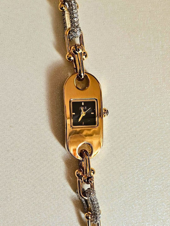Ieke Damenuhr Batterie mit Rostfreiem Stahlarmband Gold/Schwarz
