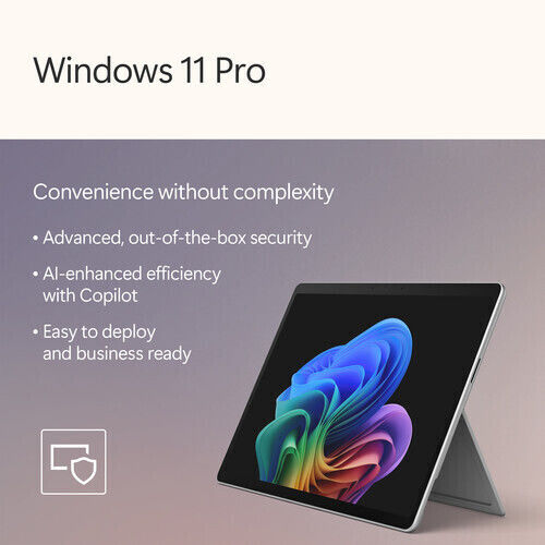 Microsoft Surface Pro For Business Copilot+ PC 12th 13" Таблет (32GB/512GB/Intel Core Ultra 7 366H/Windows 11 Pro) Платинен