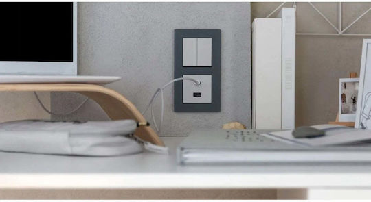 Kontakt-Simon Vertiefter Elektrischer Wandtaster Zwei-Wege Ohne Rahmen Elektrische Wandschalter Schwarz