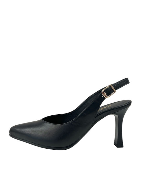 Leder Pumps Schwarz