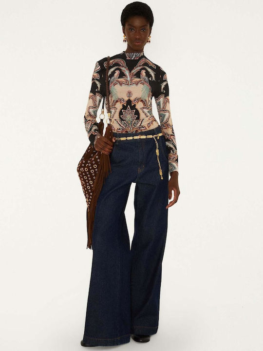 Women's Blouse Long Sleeve Floral Beige