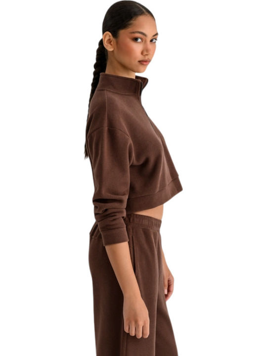 Women's Long Sleeve Brown Blouse