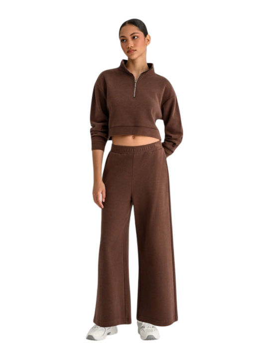 Women's Long Sleeve Brown Blouse