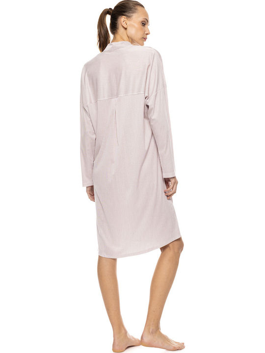 Pink Label Pink Label Sommer Damen Nachthemd Burgundisch