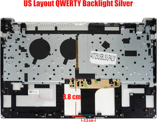 Tastatură Laptop Keyboard Palmrest Hp Pavilion 15-eh 15-eg 15z-eh 15t-eg 15-eh1000 2h5a6av 1g7s3uar M08912-001 Tpn-q245 Tpn-q246 US Retroiluminat Argintiu Cod.40725usblsilpalm