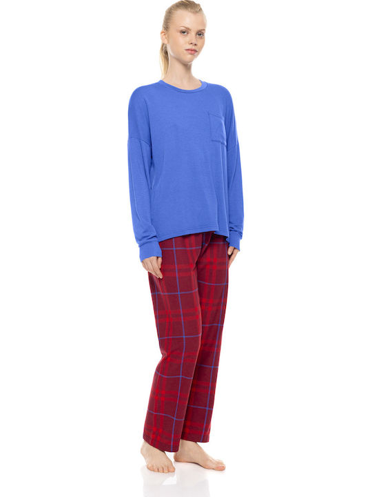 Pink Label Winter Women's Pyjamas Set Burgundy
