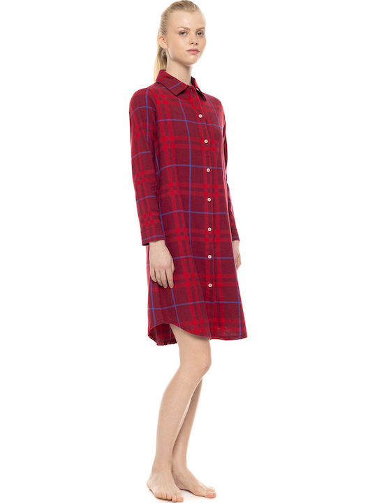 Pink Label Winter Women's Burgundy Nightgown
