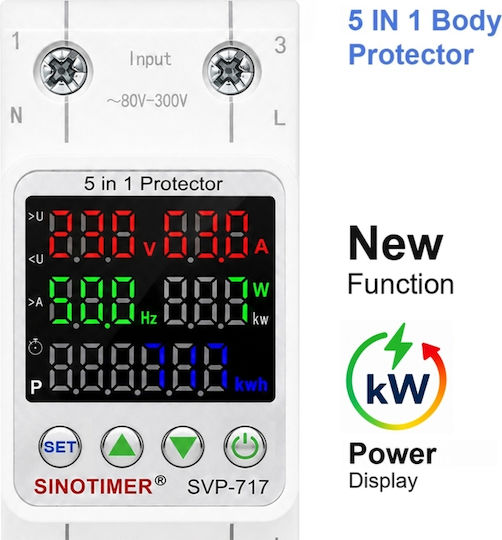 Sinotimer Instrument de Măsură pentru Panou Electric Digital pe Șină Monofazat