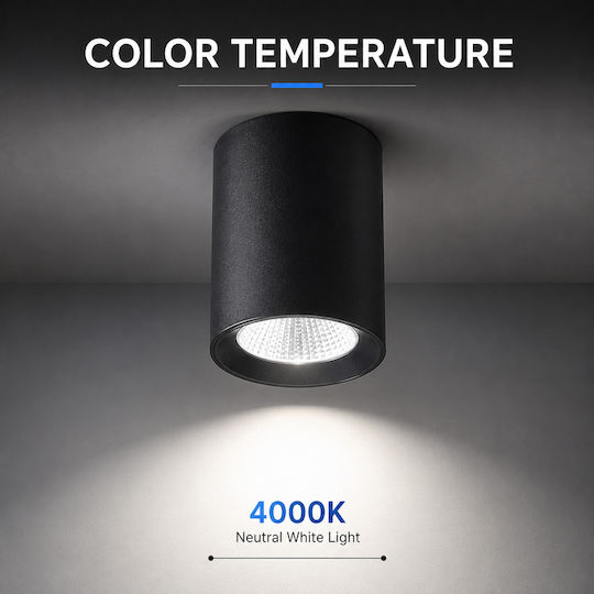 Jiju Spot Led Alb Natural În Culoare Neagră