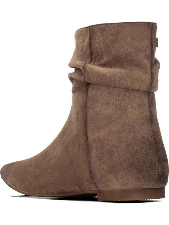 Suede Women's Ankle Boots Brown